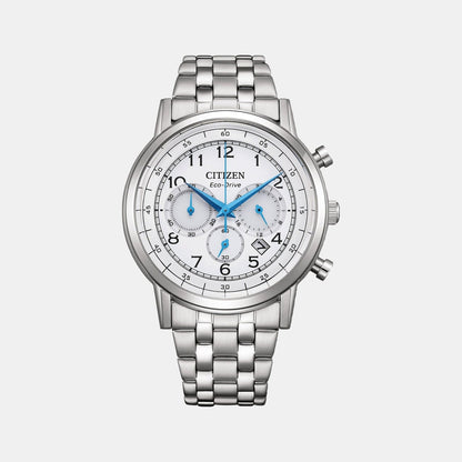 Citizen Men Quartz White Dial Chronograph Stainless Steel Watch Ca4630-53A