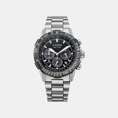 Citizen Eco-Drive Men Quartz Black Dial Chronograph Stainless Steel Watch Ca4664-60E