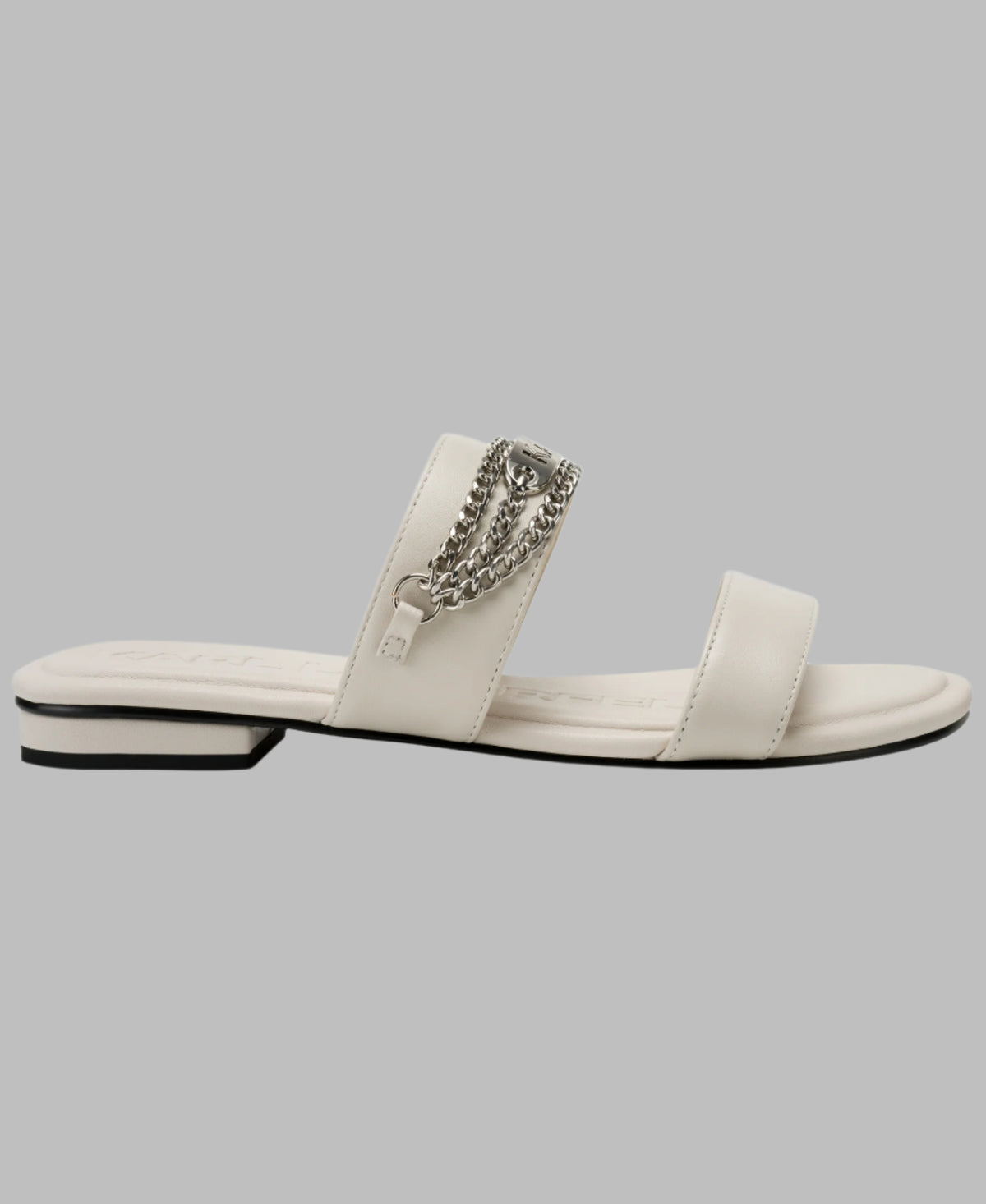 KarlLagerfeld Canne double band flat sandal white