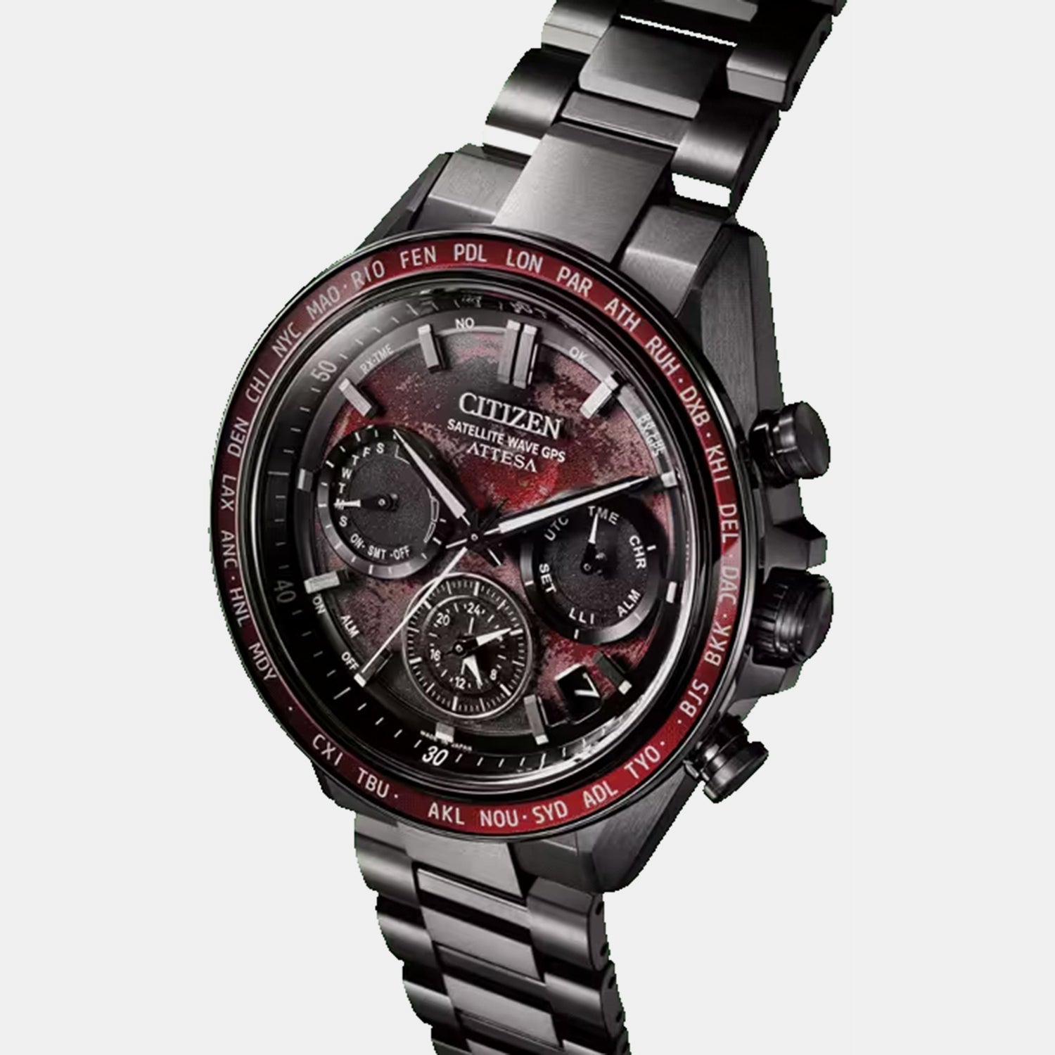 Citizen Attesa Men Quartz Multicolour Dial Chronograph Titanium Watch Cc4077-71Z