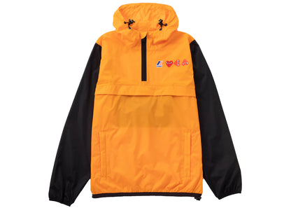 comme des garcons play x k-way logos half zip jacket orange black