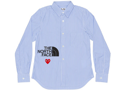 cdg x the north face blouse stripe