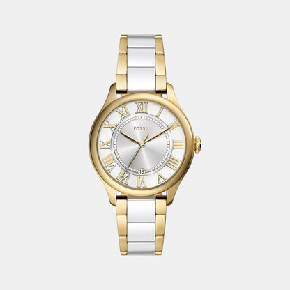 Fossil Gilmore Women Quartz White Dial Analog Ceramic Watch Ce1131