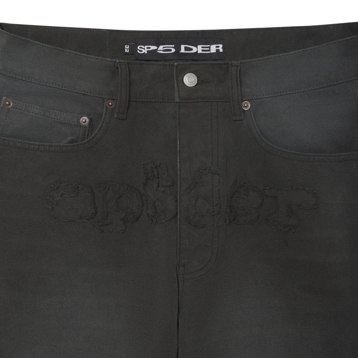 Sp5der Distressed LOGO Denim