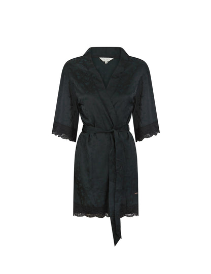 Ted Baker Clara Satin Lace Trim Kimono Dressing Gown Women's