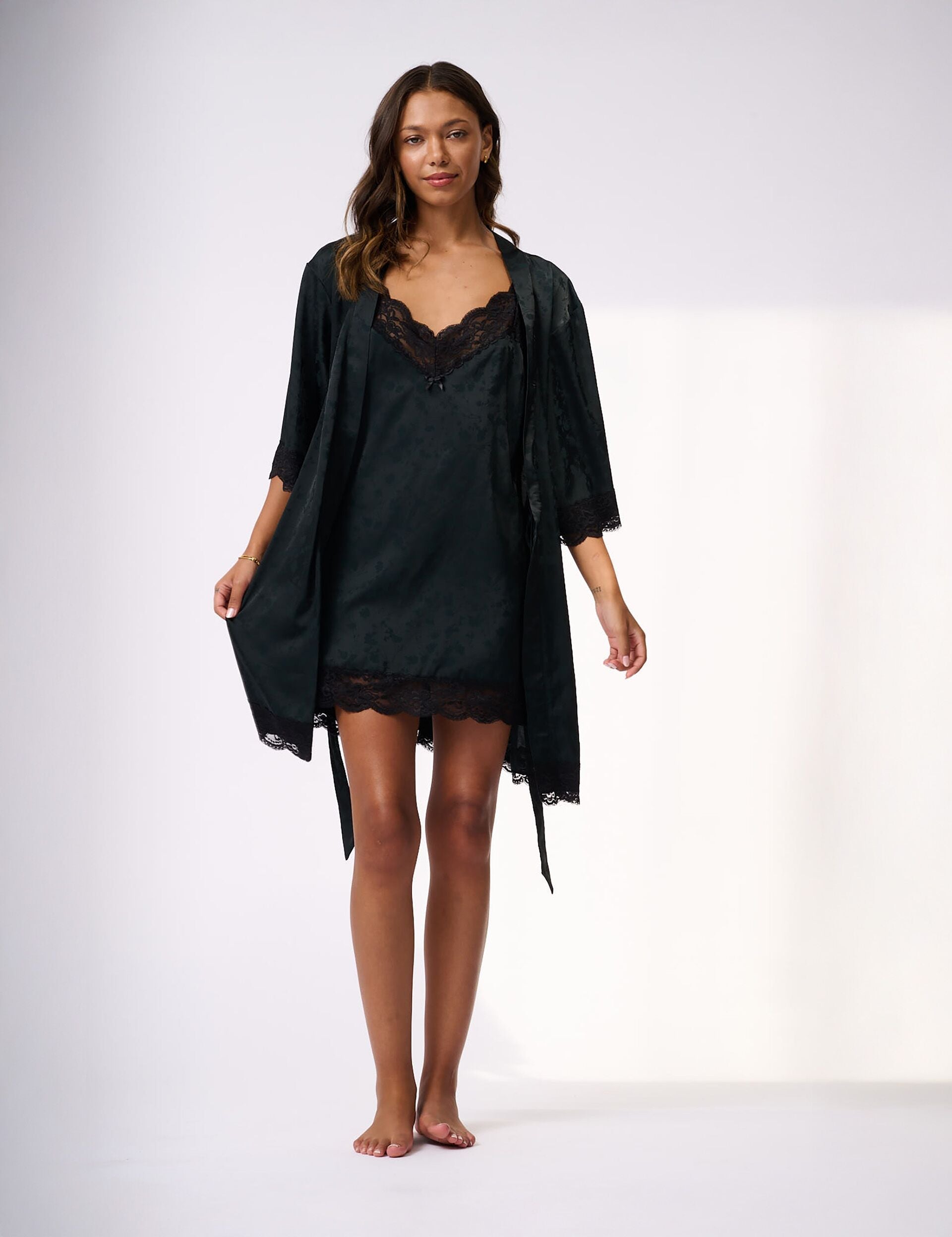 Ted Baker Clara Satin Lace Trim Kimono Dressing Gown Women's – Kicks Machine