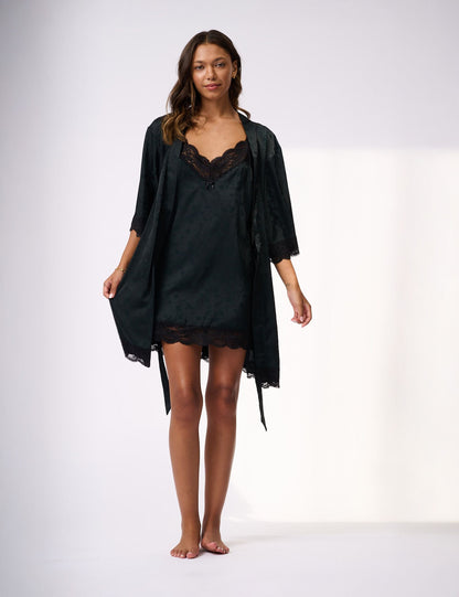 Ted Baker Clara Satin Lace Trim Kimono Dressing Gown Women's
