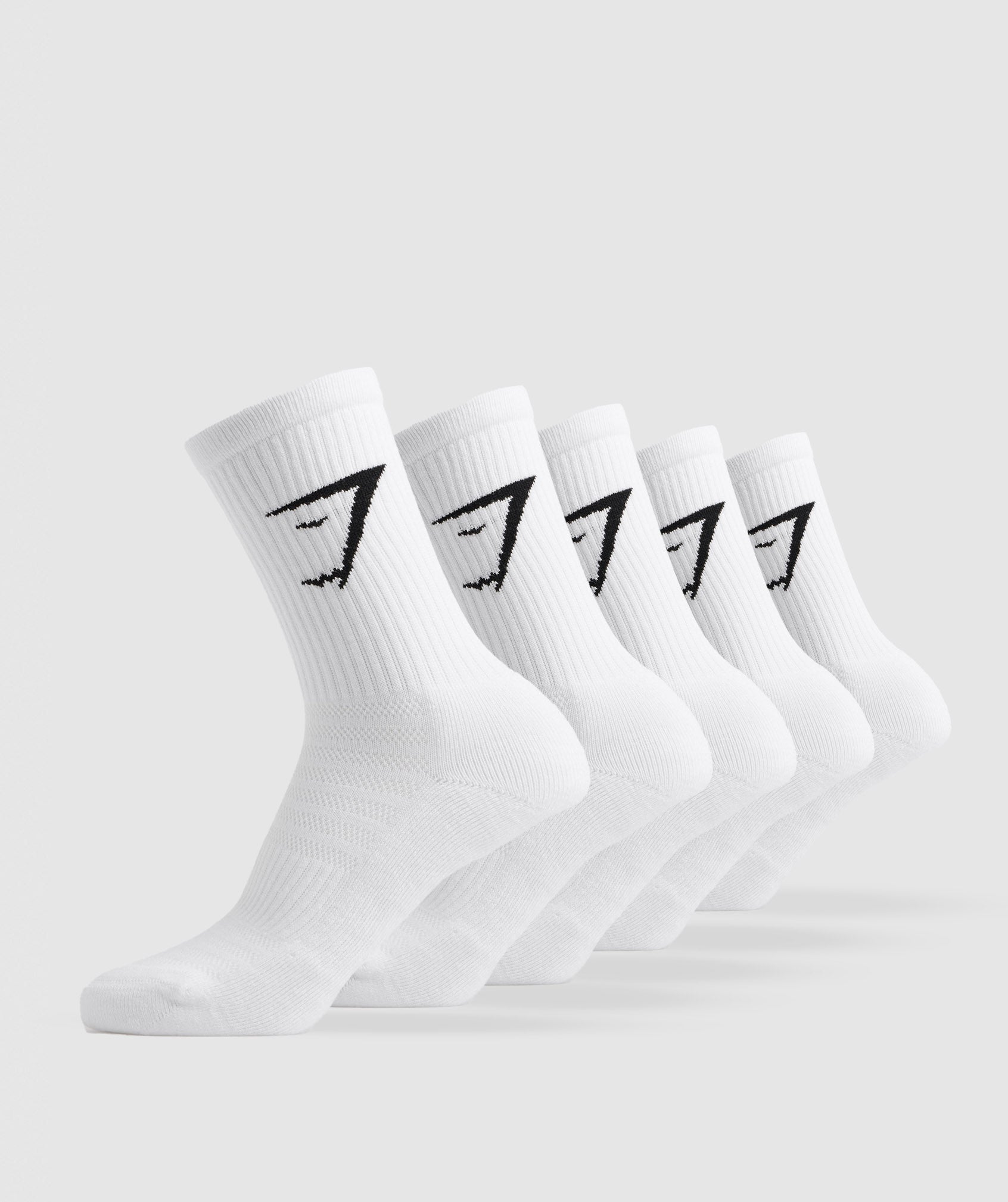 Gymshark Crew Socks 5Pk White