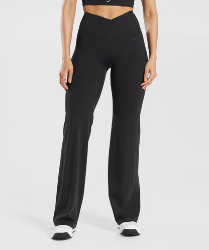 Women's Gymshark Crossover Regular Flared Leggings Black