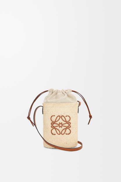 Loewe Square pocket in iraca palm and calfskin