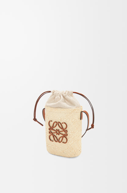 Loewe Square pocket in iraca palm and calfskin