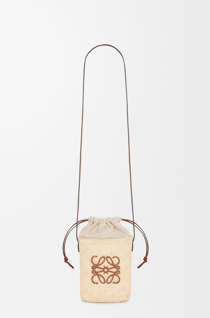 Loewe Square pocket in iraca palm and calfskin