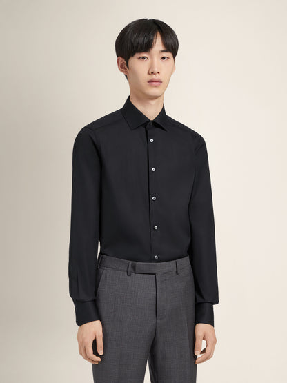 Zegna Black Trofeo Comfort Cotton Shirt