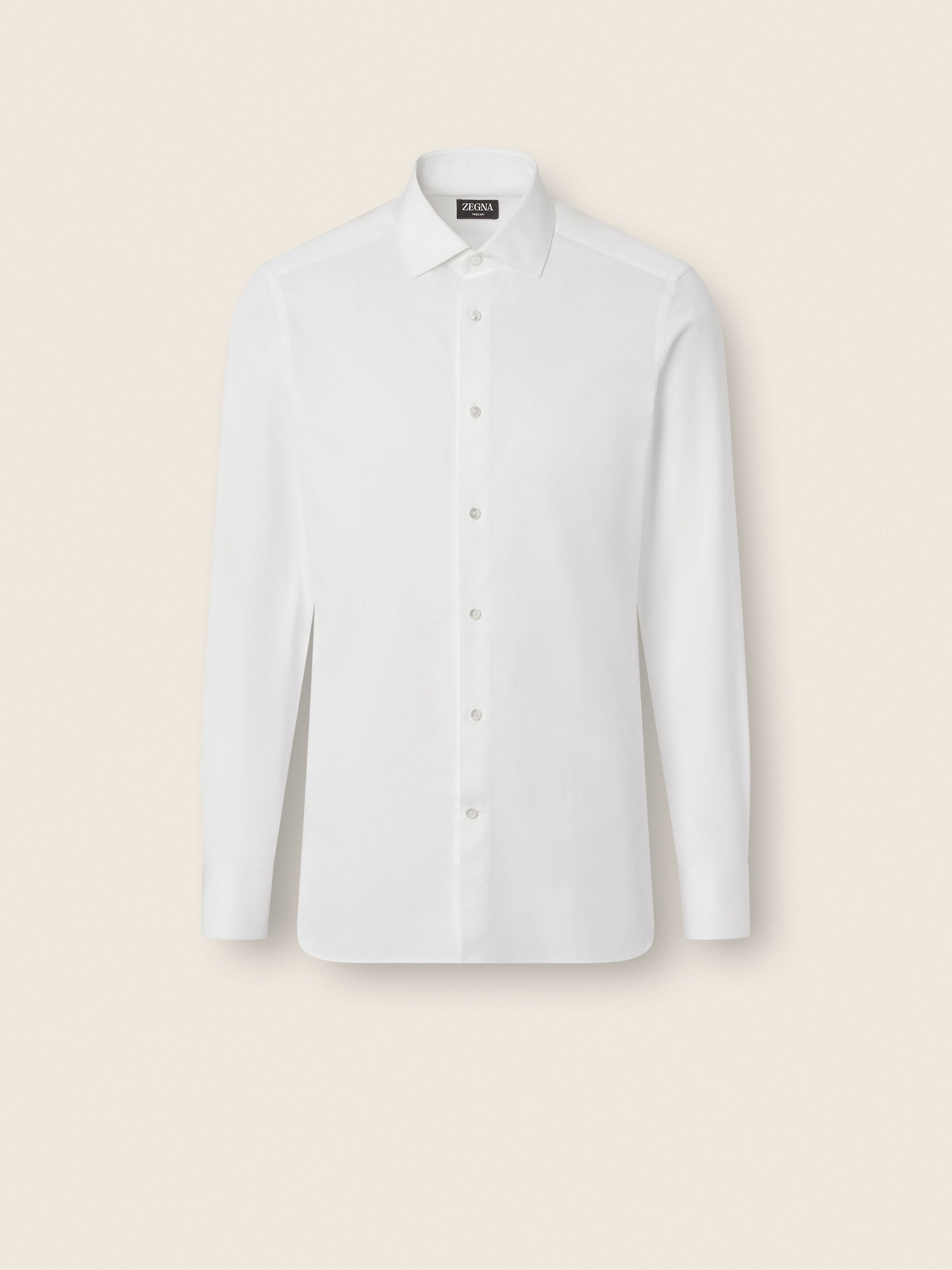Zegna Optical White Structured Micro-Striped Trecapi Cotton Shirt