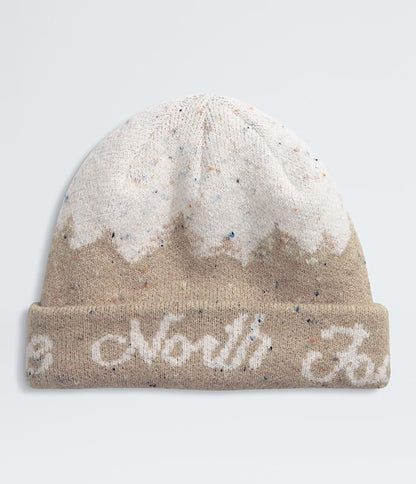 The North Face Cabin Mountainscape Beanie Mushroom Grey/White Dune Lunar Blue/Blue Flax
