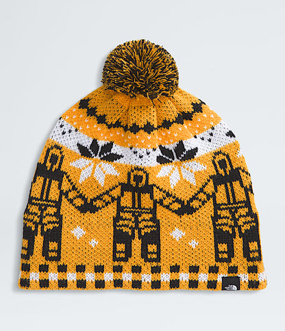 The North Face Cabin Ski Tuke Burnt Umber Jacquard/Pom White Dune Jacquard/Pom TNF Black Jacquard/Pom Summit Gold Him Suit Jacquard/Pom