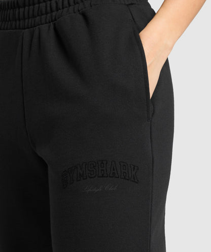 Women's Gymshark Campus Classics Graphic Joggers Black