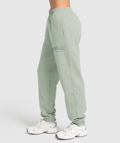 Women's Gymshark Campus Classics Graphic Joggers Stone Grey