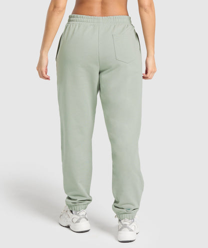 Women's Gymshark Campus Classics Graphic Joggers Stone Grey