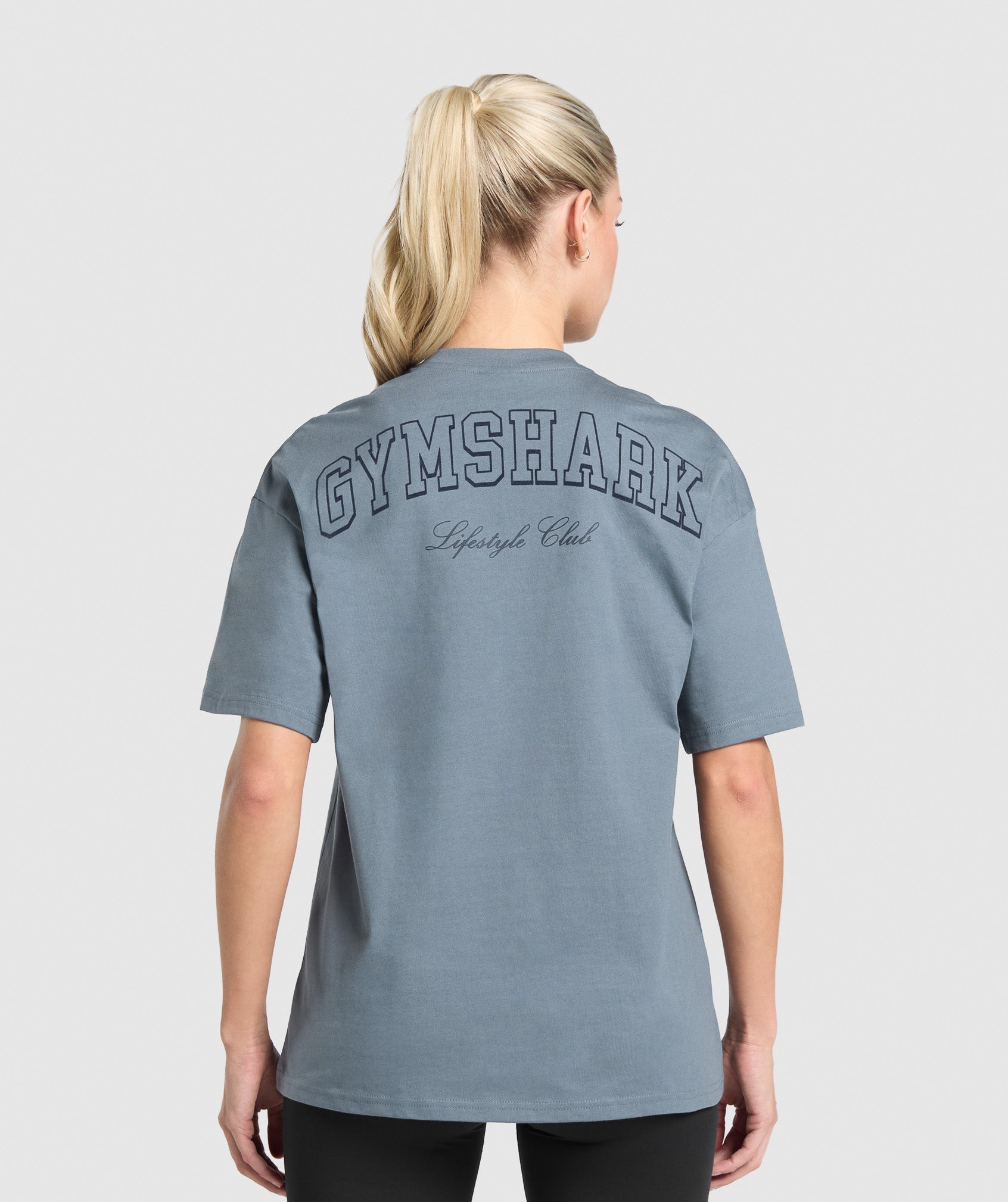 Women's Gymshark Campus Classics Graphic T-Shirt Iron Blue