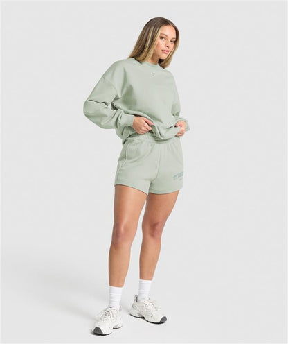 Women's Gymshark Campus Classics Graphic Sweatshirt Stone Grey