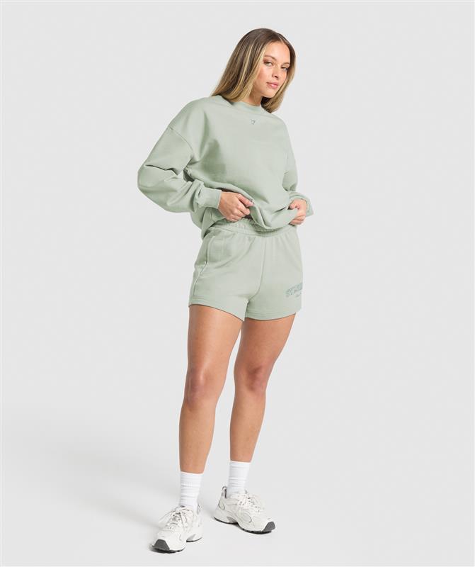 Women's Gymshark Campus Classics Graphic Sweatshirt Stone Grey