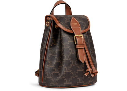 Celine Backpack Folco Mini Triomphe Tan