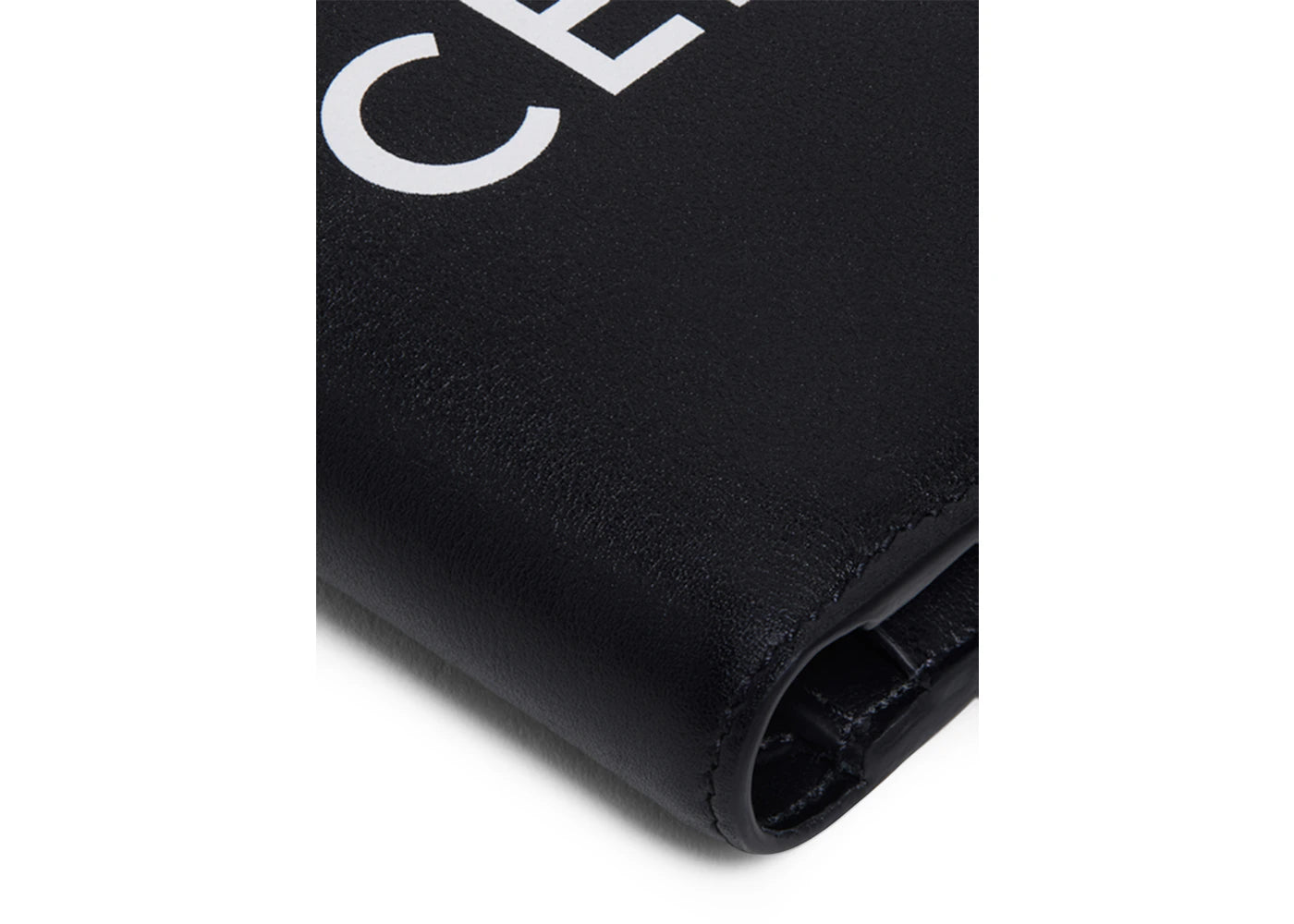 celine bifold celine print wallet (4 slot 2 note pockets 2 flat pockets) black white 