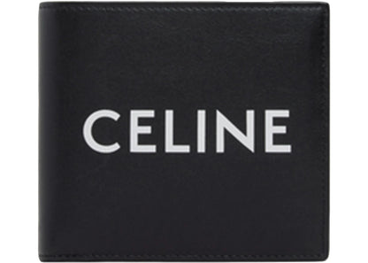 Celine Bifold Celine Print Wallet (4 Slot 2 Note Pockets 2 Flat Pockets) Black White