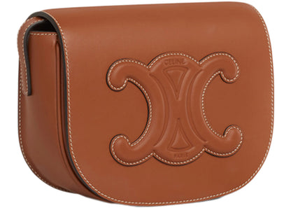 Celine Folco Bag Triomphe Embroidery Tan