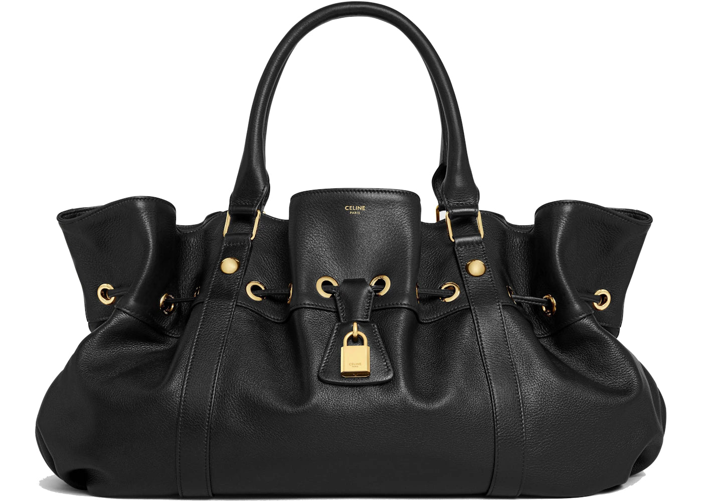 Celine Medium Abbey Bag In Supple Calfskin Black