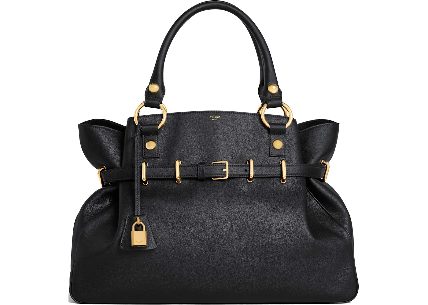 Celine Medium Antia Bag In Supple Calfskin Black