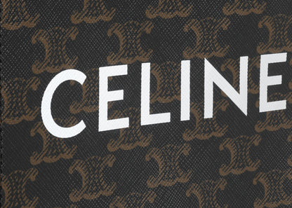 Celine Vertical Mini Tote Triomphe Canvas Tan