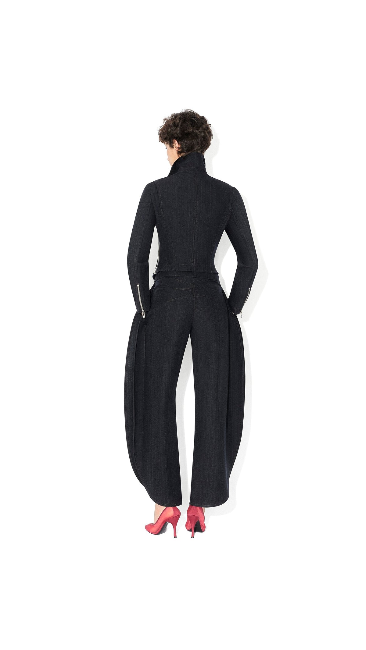 Alaïa Wool Denim Biker Jacket