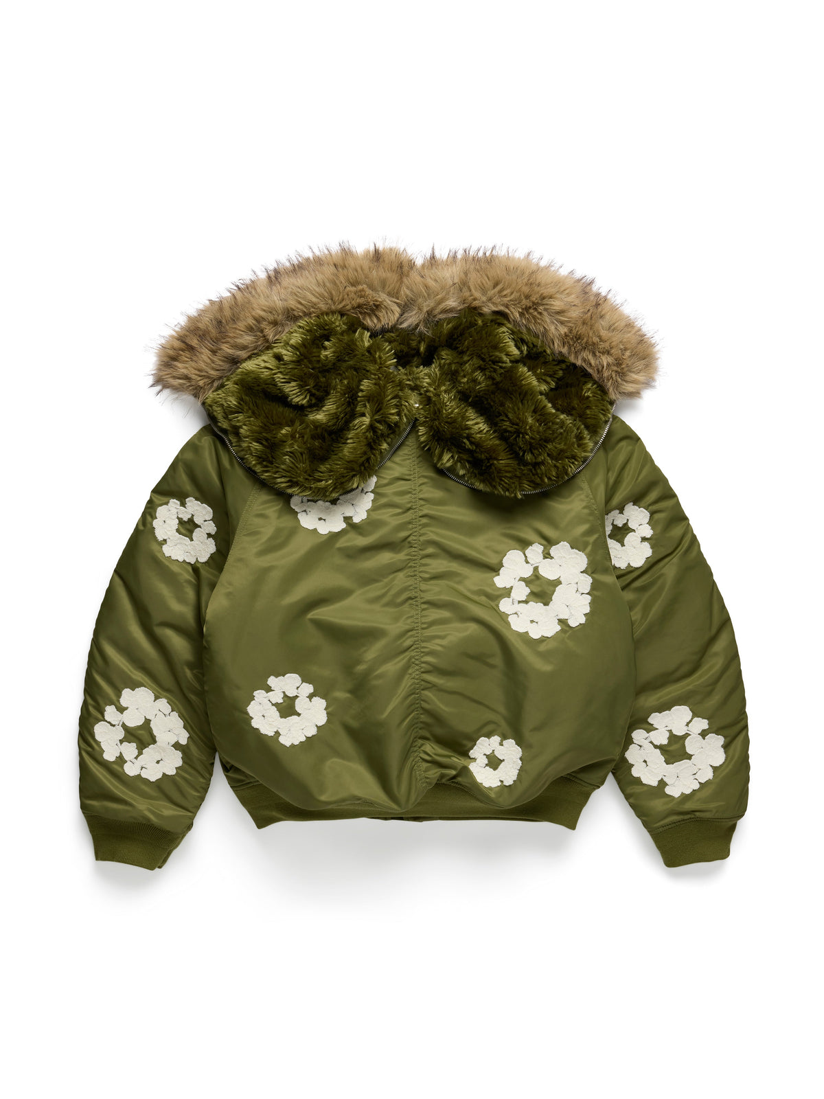 Denim Tears Cotton Wreath Chainstitch N-2B Flight Jacket Military Green