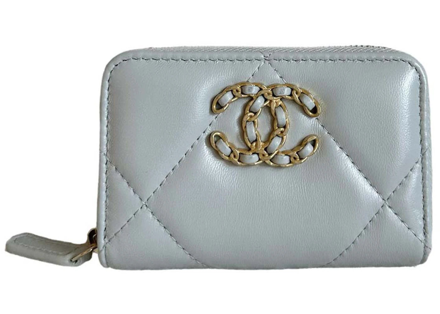 Chanel 19 Zipped Coin Purse Light Grey (Ap0949)