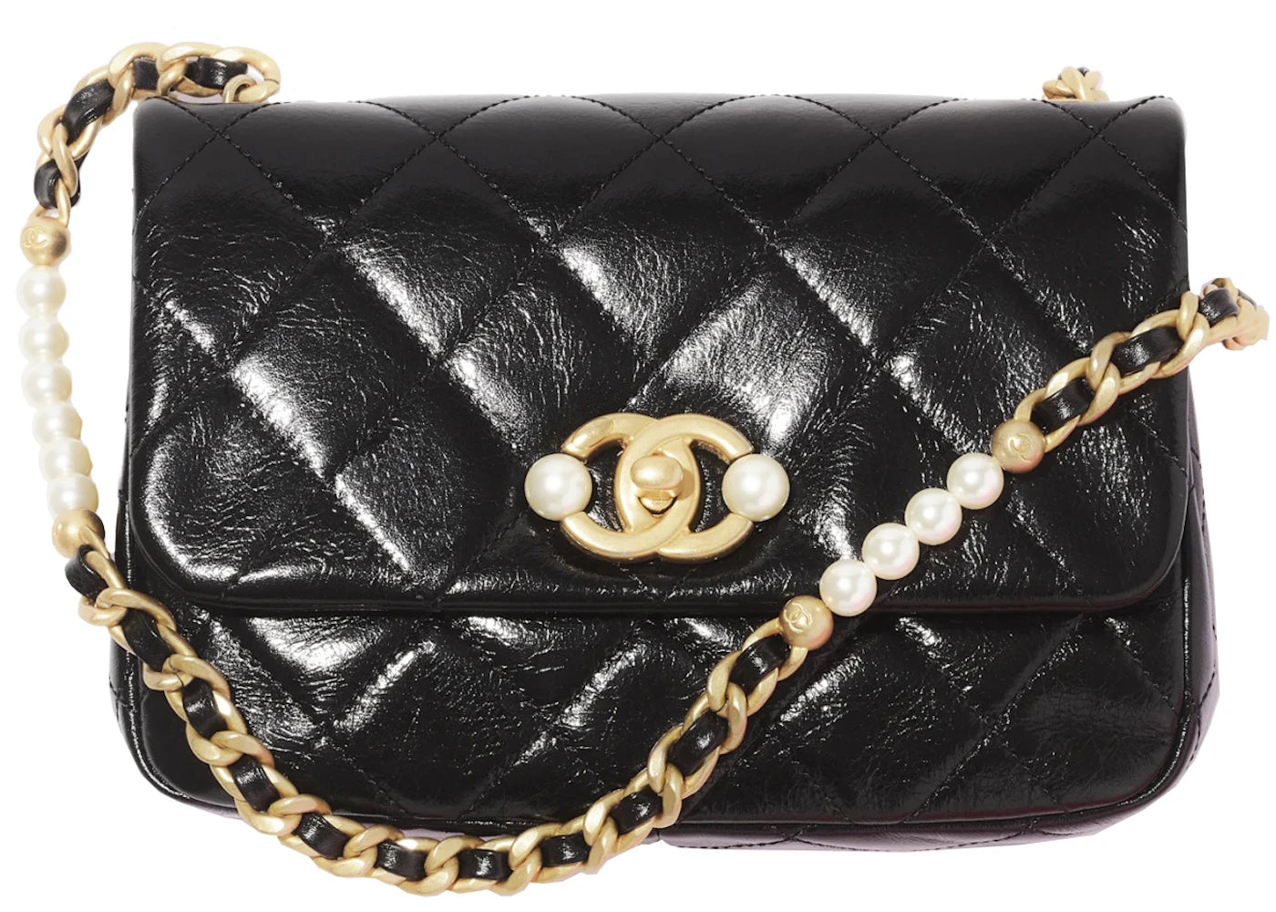 Chanel 22C Mini Flap Bag Mini Imitation Pearl Black