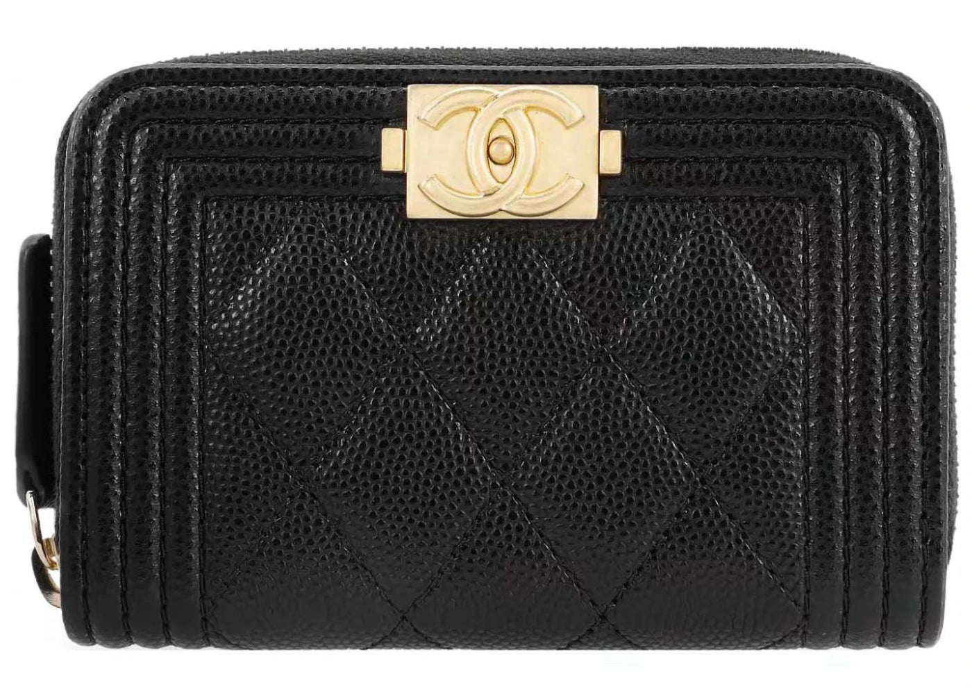 Chanel Boy Zipped Coin Purse Black/Glod
