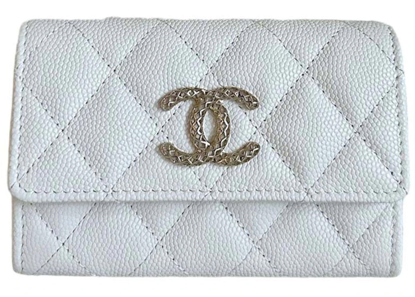 Chanel Cc Card Holder White (Ap3187)