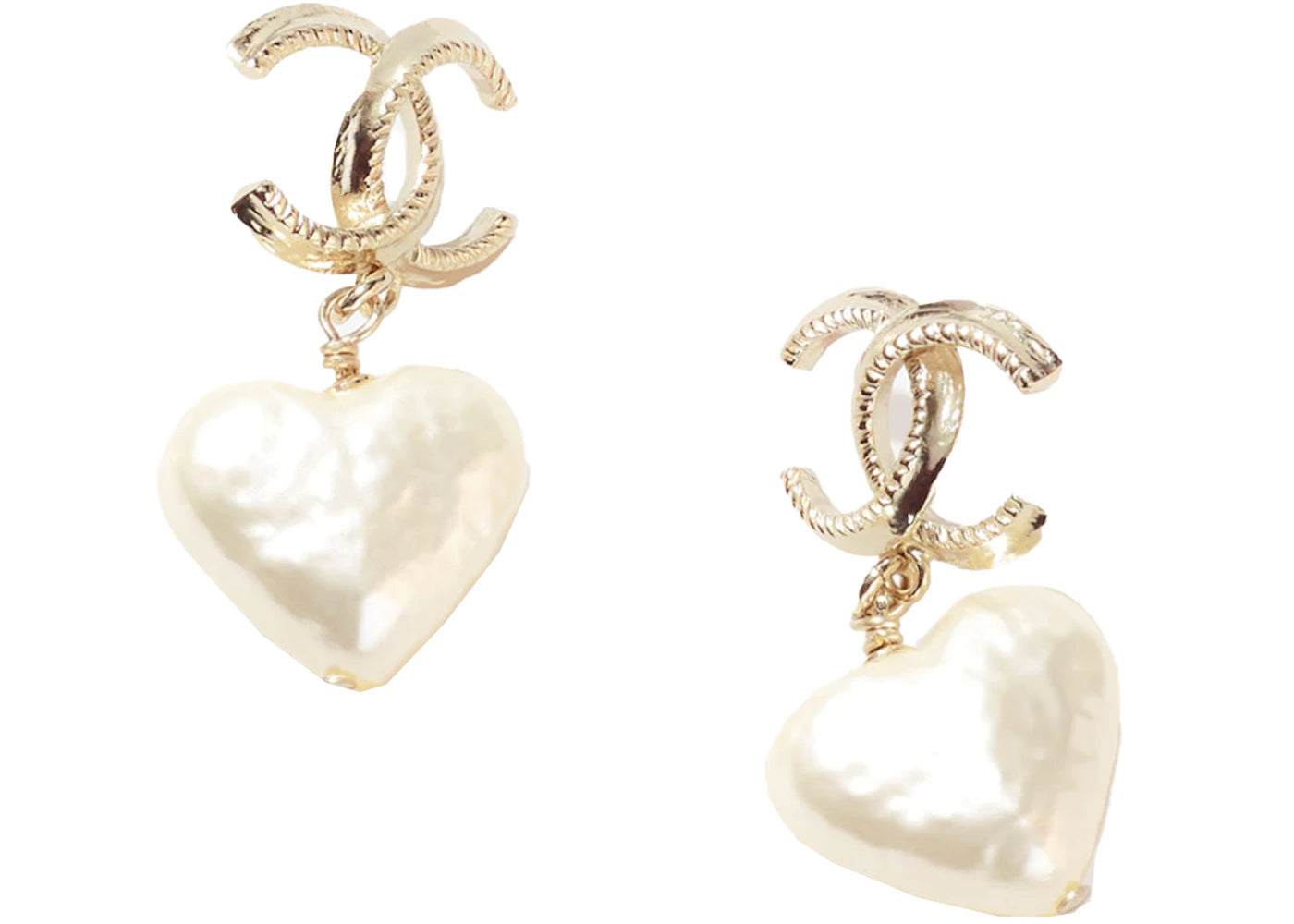 Chanel Gold/Pearly White Earrings Gold