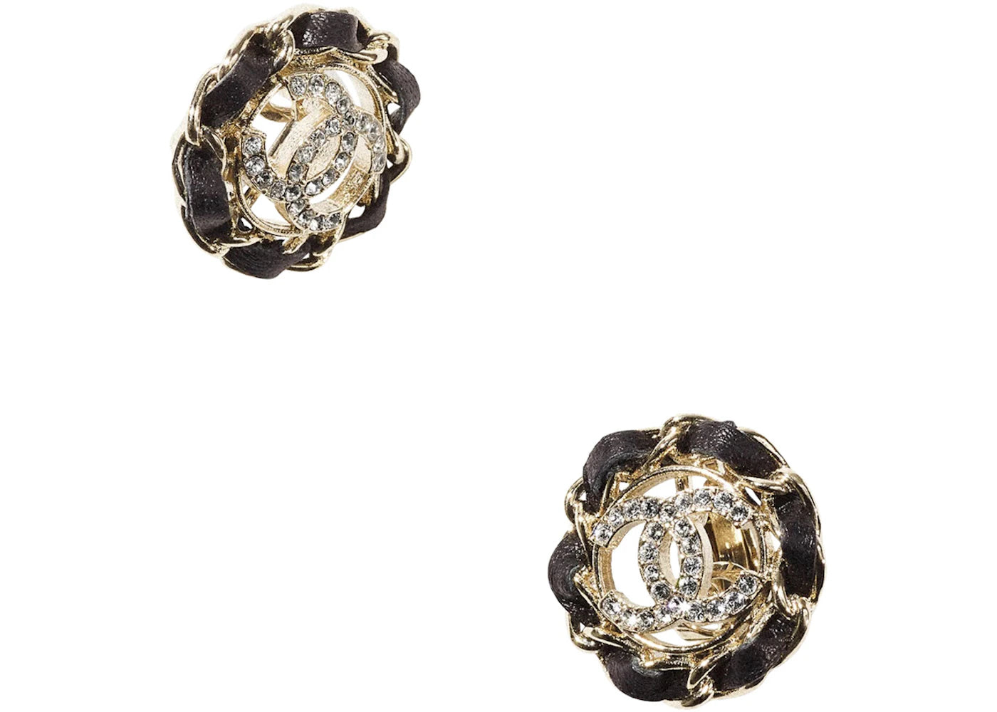 Chanel Metal Earrings Ab8297 Gold/Black