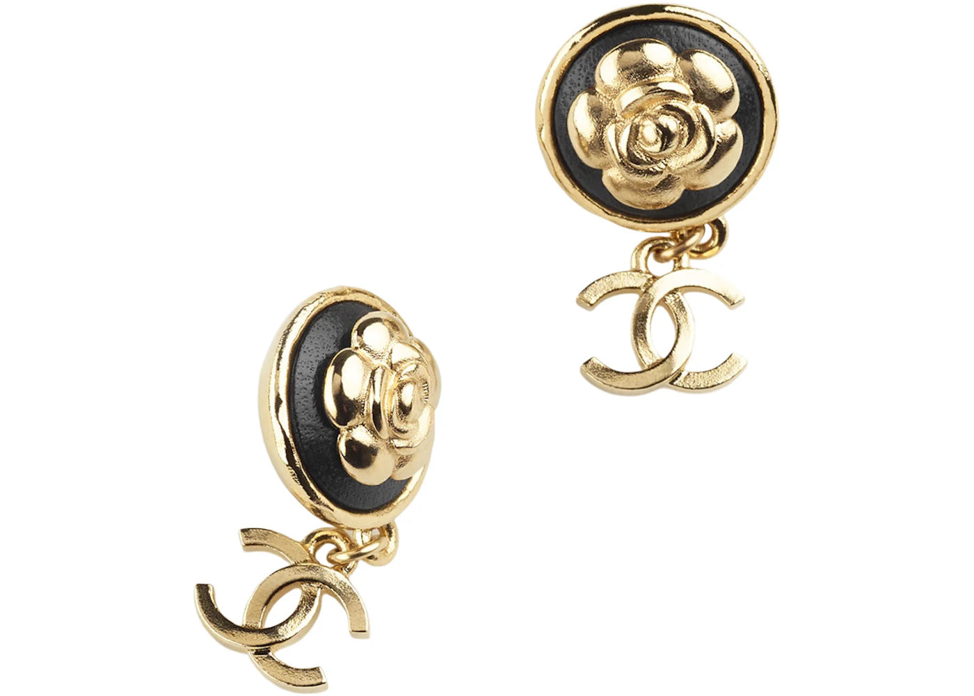 Chanel Metal Earrings Ab8977 Black/Gold