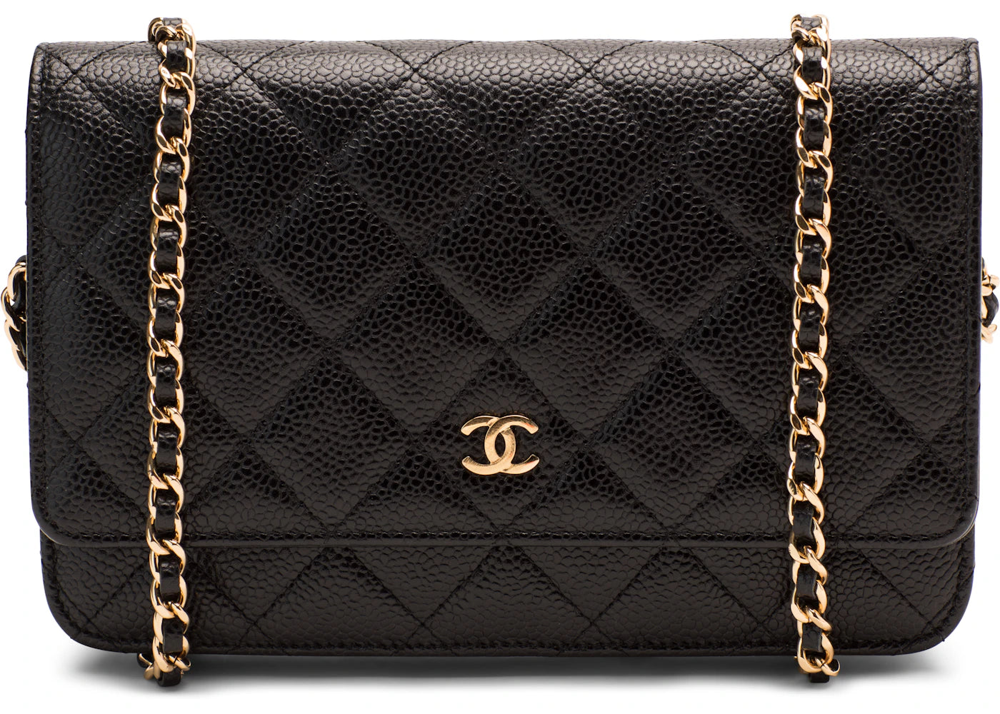 Chanel Wallet On Chain Quilted Caviar Gold-Tone Black