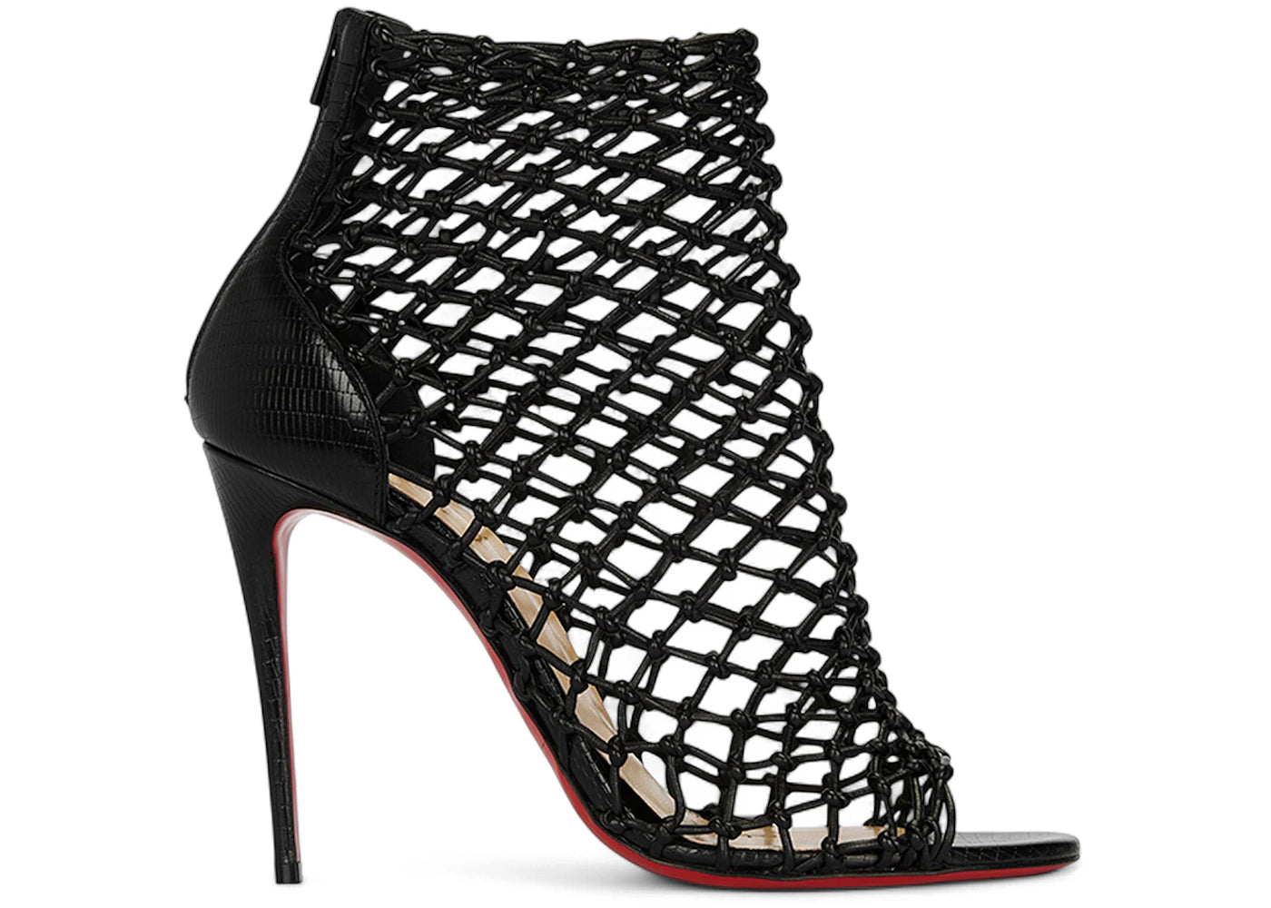 christian louboutin corfou 100 calf leather heels black (women's)