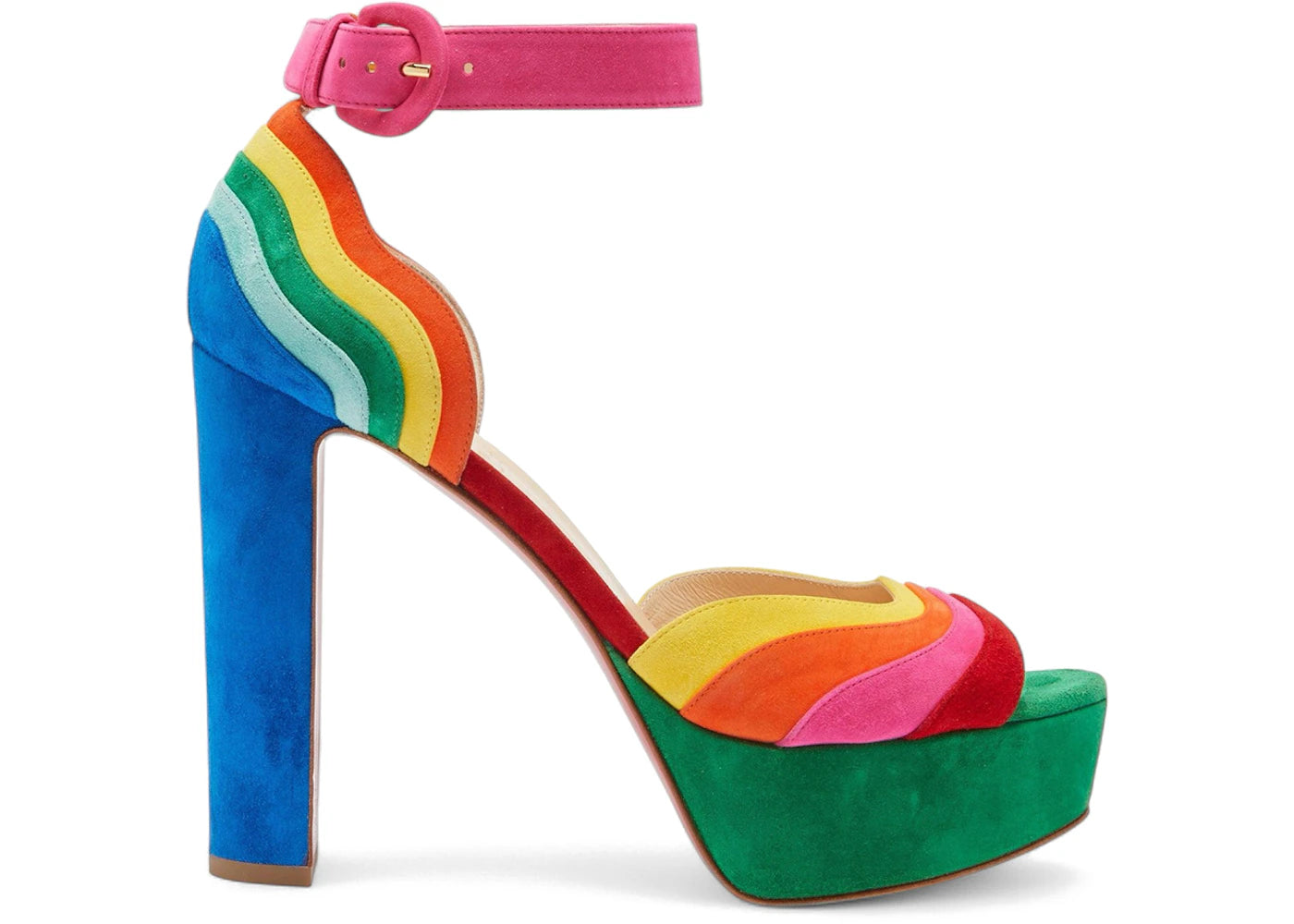 christian louboutin degratissimo alta 130 vv/suede sandal heels multi (women's)