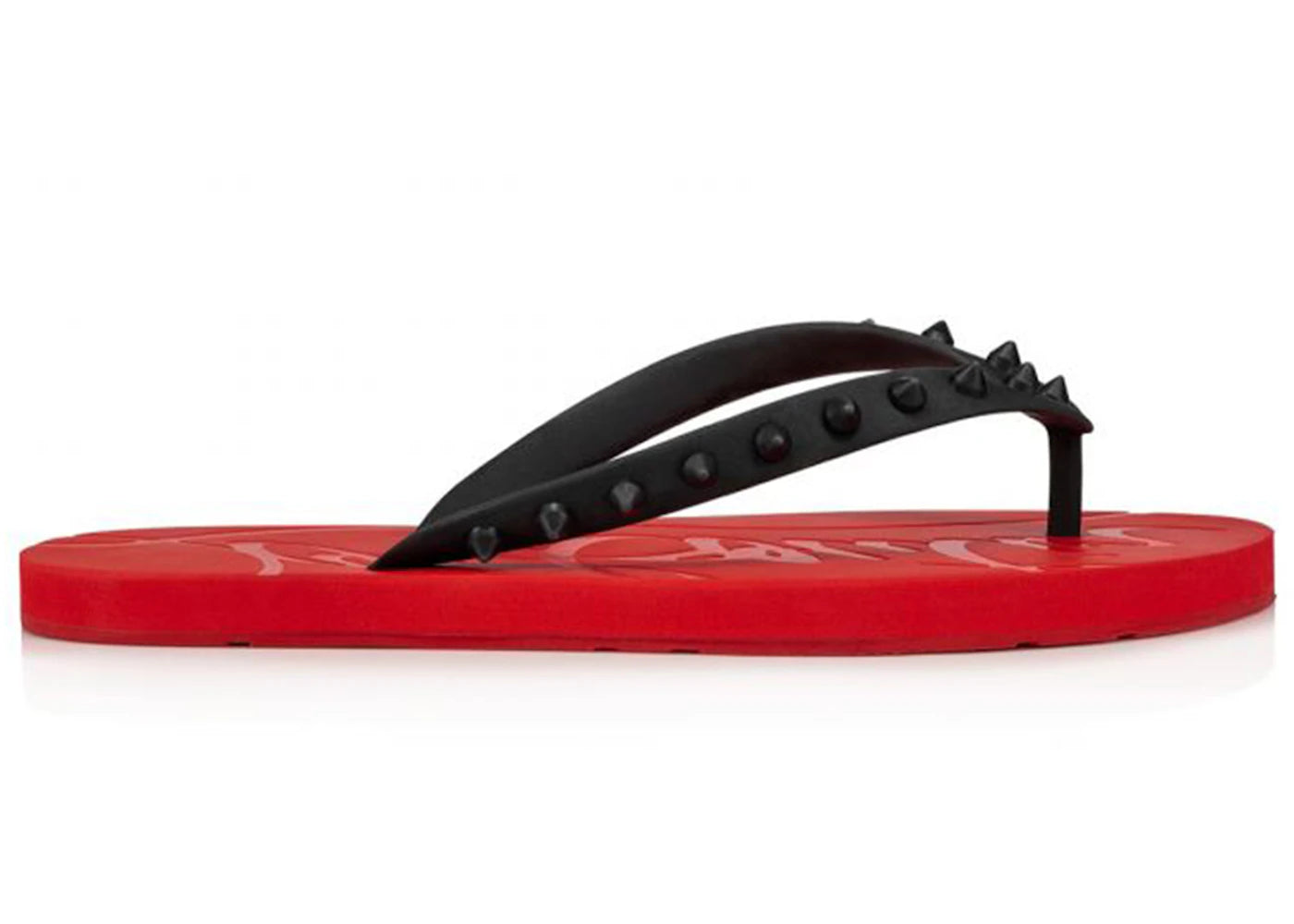 Christian Louboutin Loubi Flip Slide Black Red (Women'S)