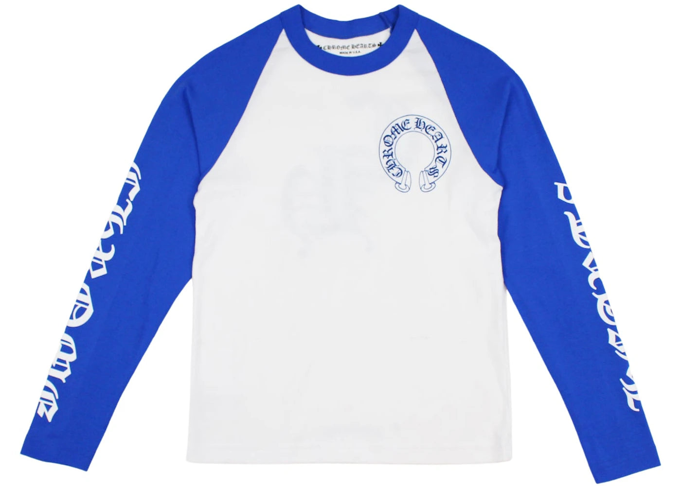 chrome hearts ch baseball shirt white/blue