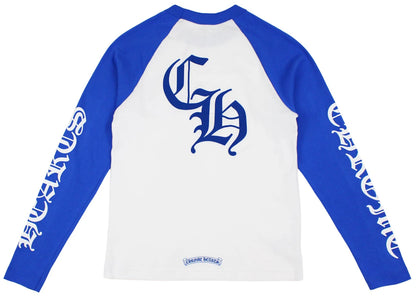 chrome hearts ch baseball shirt white/blue