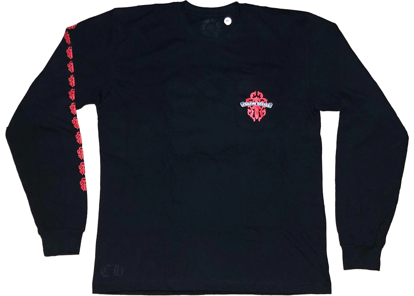 chrome hearts dagger l/s t-shirt black/red