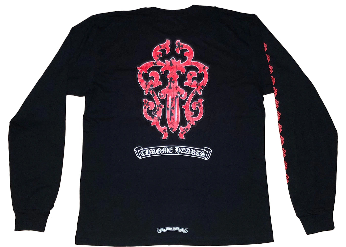 chrome hearts dagger l/s t-shirt black/red